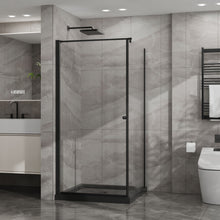 Load image into Gallery viewer, Corner Shower Enclosure, Frameless Pivot Door - Black
