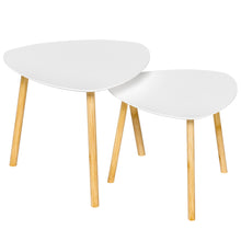Load image into Gallery viewer, Solid Wood Triangle Nested Coffee Tables (Set of 2) - White
