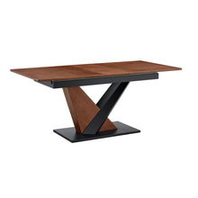 Load image into Gallery viewer, Dining Table, Scratch Resistant, Cross Geometric Legs For Kitchen &amp; Dining Room - Dark Walnut
