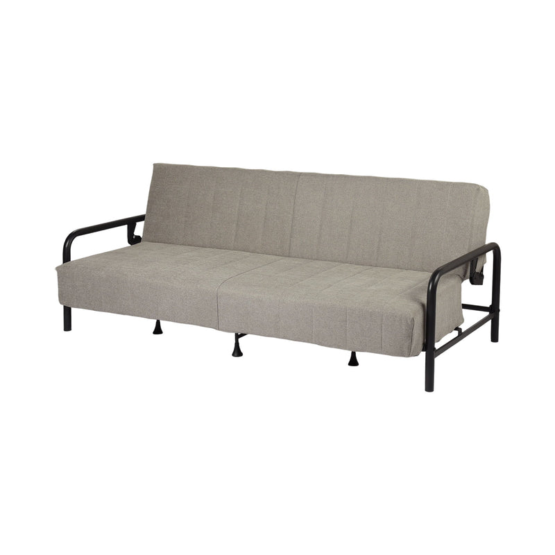 Fabric Convertible Futon Steel Sleeper Reclining Sofa - Gray