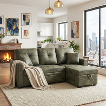Load image into Gallery viewer, Sectional Sofa With Pull Out Bed, Reversible Chaise
