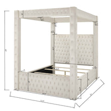 Load image into Gallery viewer, Modern 4 Poster Bed With Tufted Headboard And Footboard
