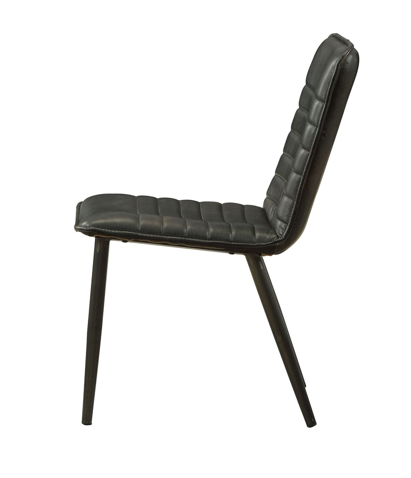 Faux Leather Upholstered Dining Room Side Chair (Set of 2) - Black