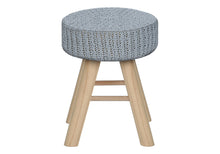 Load image into Gallery viewer, Cotton Blend Round Ottoman - Gray / Natural
