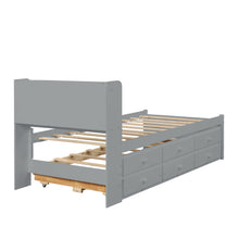 Load image into Gallery viewer, Twin Bed with Twin Trundle,Drawers,Grey
