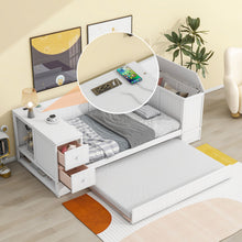Load image into Gallery viewer, Daybed With Storage Arms, Trundle And Charging Station
