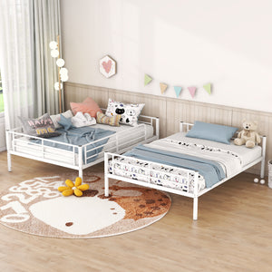 Full Over Full Metal Bunk Bed, White