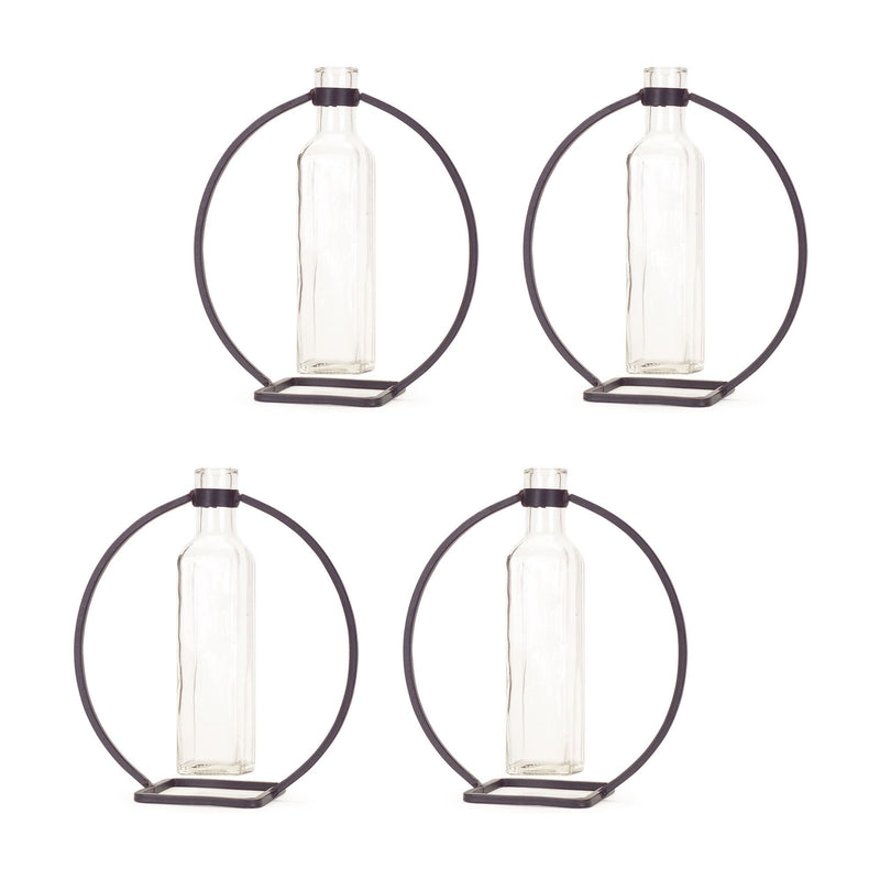 Round Wall Vase (Set of 4) - Gray