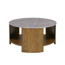 Load image into Gallery viewer, Keegan - Round Coffee Table With Shelf - Oak
