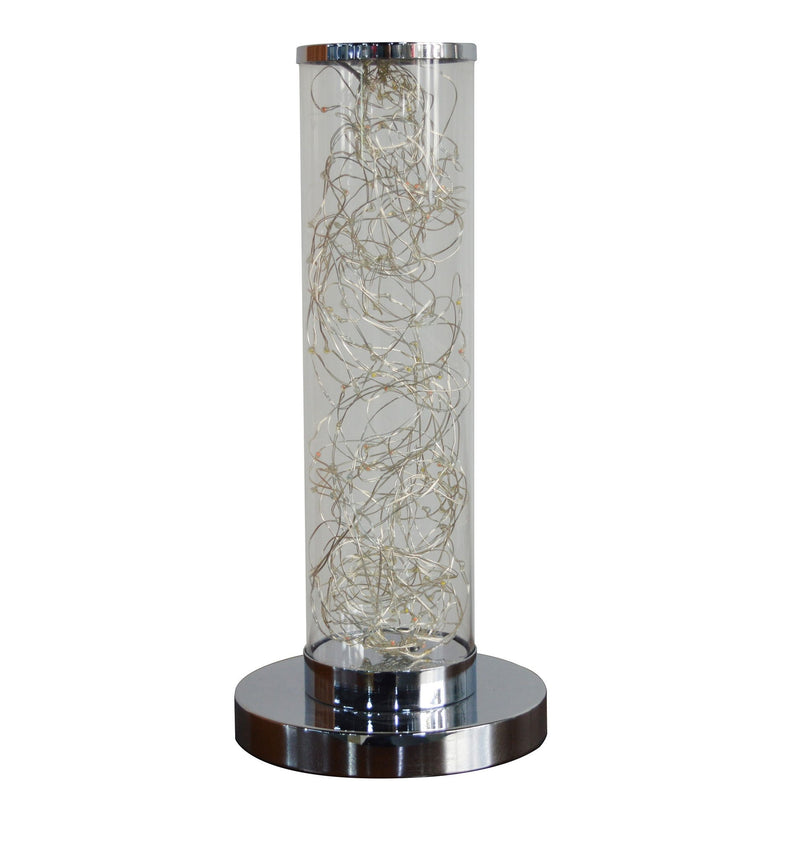 Metal Column LED Rope Table Lamp With Clear - Silver