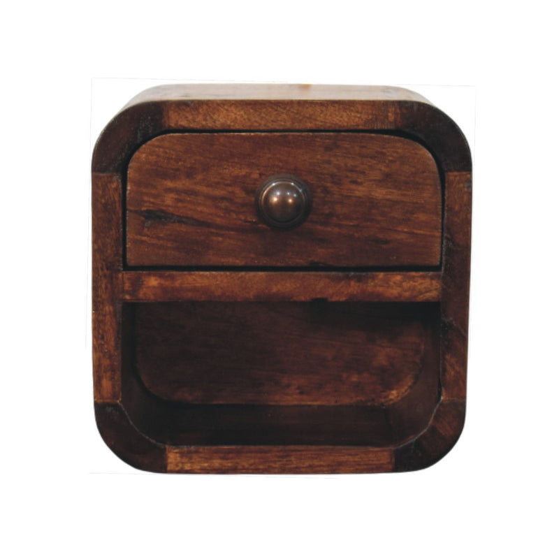 Solid Wood One Drawer Floating Nightstand (731544) - Brown