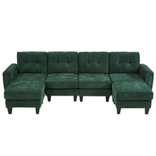 Load image into Gallery viewer, Modular Sectional Sofa With Movable Ottomans, USB Ports &amp; Side Tables
