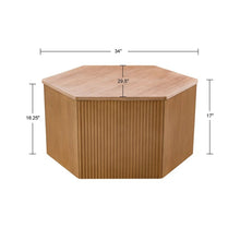 Load image into Gallery viewer, Hexagon Coffee Table With Fluted Design - Natural

