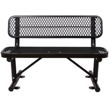 Load image into Gallery viewer, 6' Outdoor Steel Bench With Backrest
