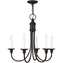 Load image into Gallery viewer, 22" Five Light Metal Dimmable Chandelier With Shades - Bronze
