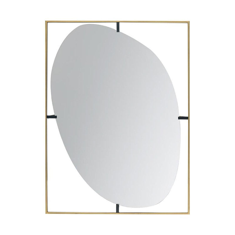 40" Iron Framed Accent Mirror - Gold