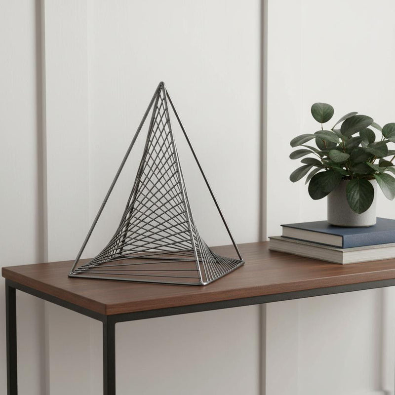 Contemporary Triangular Decor Piece - Gray