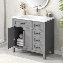Load image into Gallery viewer, Modern Bathroom Vanity With Sink, Freestanding With Drawers And Doors
