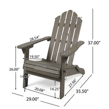 Load image into Gallery viewer, Outdoor Foldable Adirondack Chair With Hand Crafted Details - Gray
