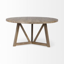 Load image into Gallery viewer, 60" Rounded Solid Wood Pedestal Base Dining Room Table - Brown

