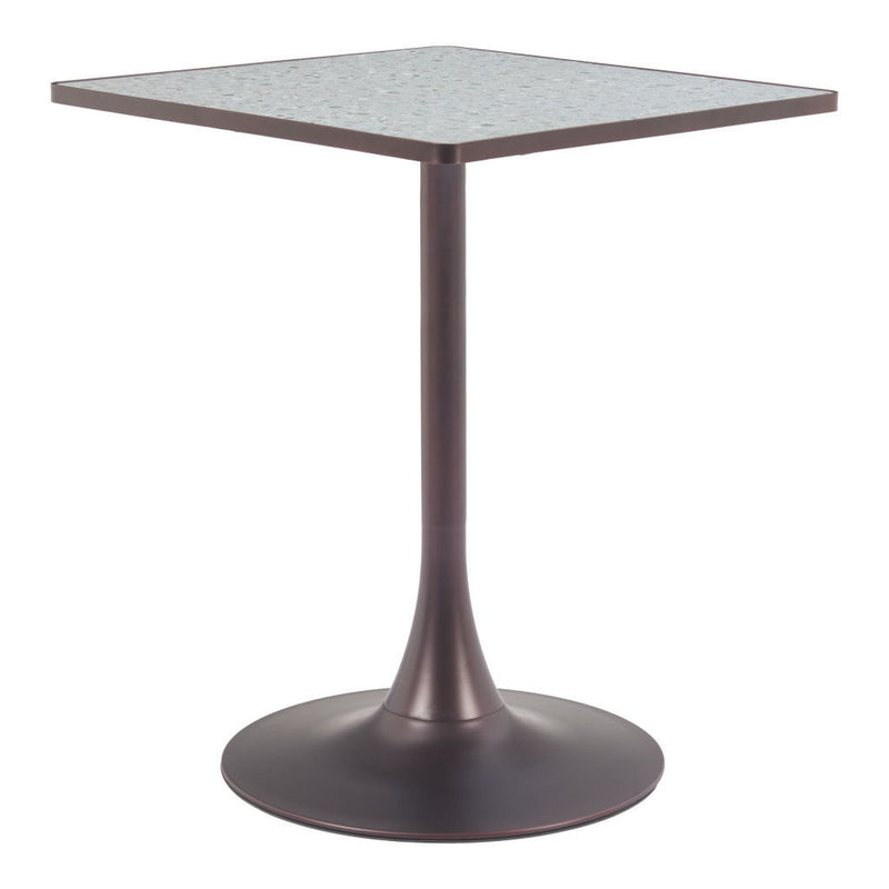 24" Steel Pedestal Base Square Dining Table - Gray