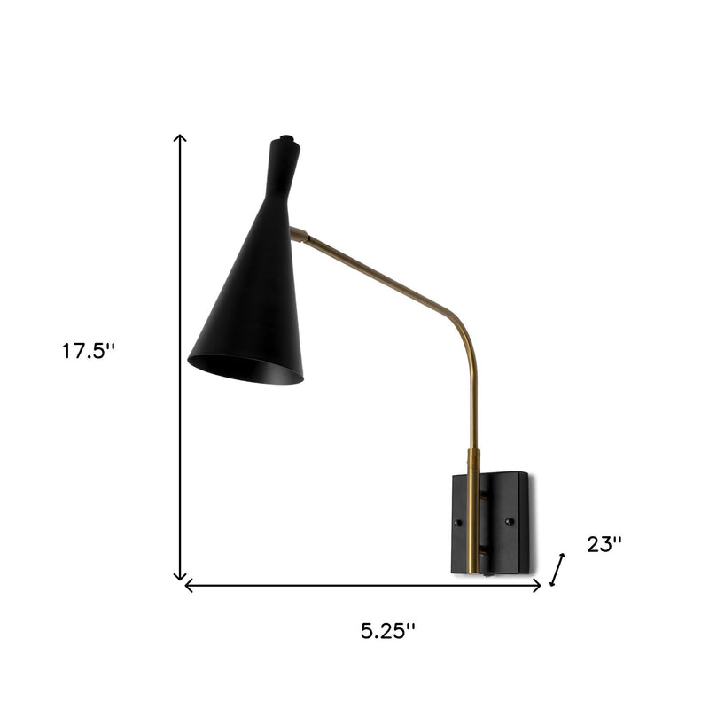 18'' Metal Corner Wall Light - Black