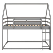 Load image into Gallery viewer, Twin over Twin Low Bunk Bed, House Bed with Ladder , Gray(OLD SKU:WF197808AAE)
