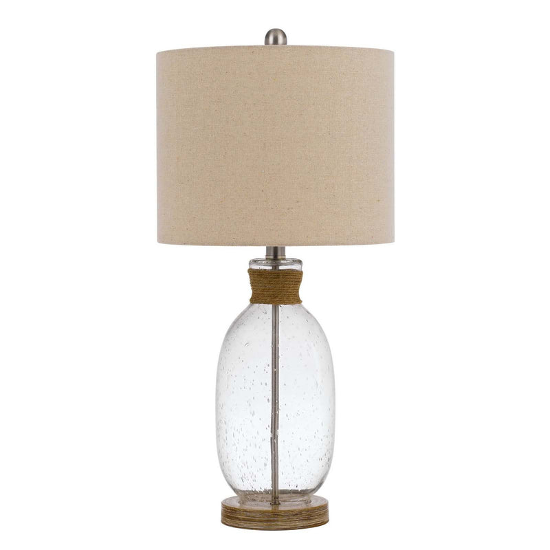 Mason Jar Table Lamp With Brown Drum Shade - Brown