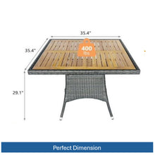 Load image into Gallery viewer, All-Weather Square Rattan Patio Dining Table
