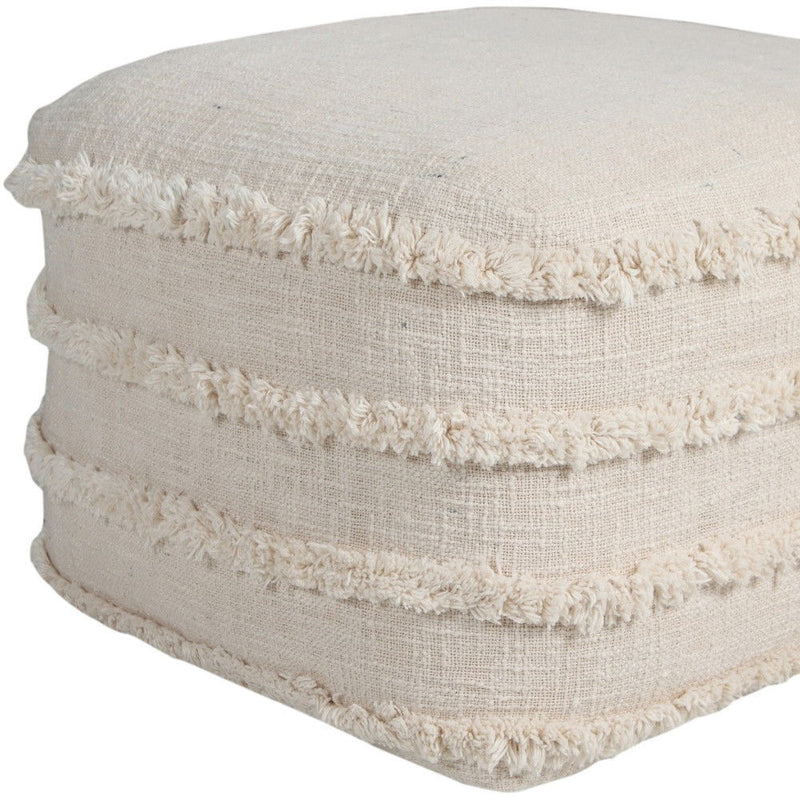 Cotton Square Ottoman - Cream