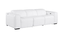 Load image into Gallery viewer, Top Grain Leather Reclining Metal USB Sofa (720390) - White
