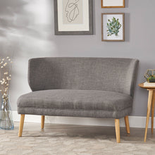 Load image into Gallery viewer, Elegant Classic Upholstered Loveseat With Curved Backrest
