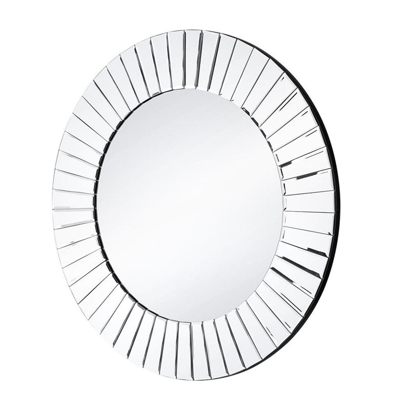 24" Round Beveled Glass Framed Accent Mirror - Clear