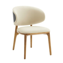 Load image into Gallery viewer, Upholstered Fabric Wing Back Dining Side Chair - Cream
