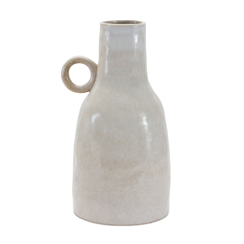 Round Table Vase - Gray / White