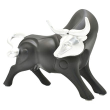 Load image into Gallery viewer, Bull Tabletop Sculpture - Black / Silver
