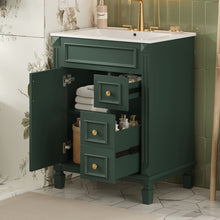 Load image into Gallery viewer, Bathroom Vanity With Sink, Compact Cabinet &amp; 2 Drawers And Adjustable Shelf
