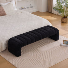 Load image into Gallery viewer, Modern Upholstered Armless Bed Bench With Channel Tufted Design
