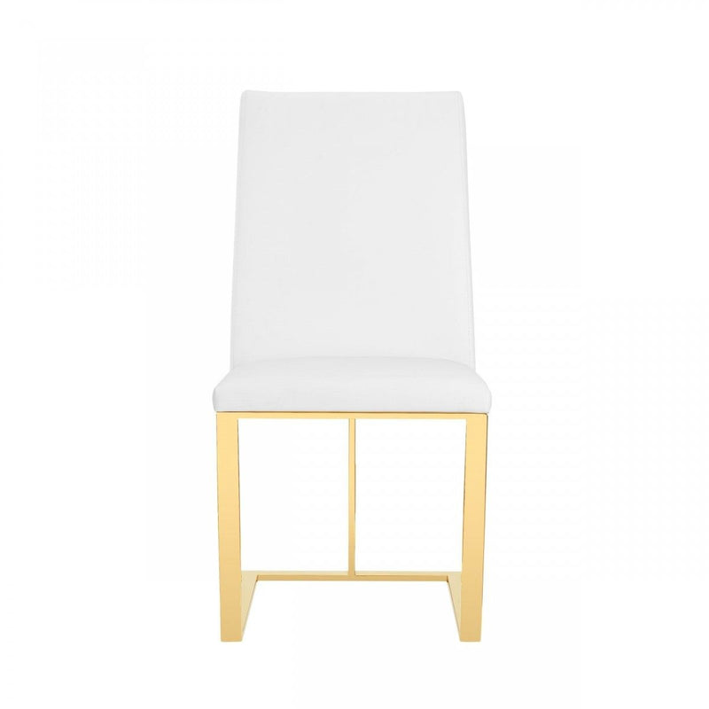 Upholstered Faux Leather Dining Room Side Chair - White
