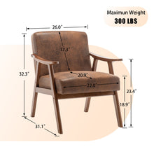 Load image into Gallery viewer, Mid Century Modern Accent Chair With Solid Wood Frame And Extra Thick Backrest
