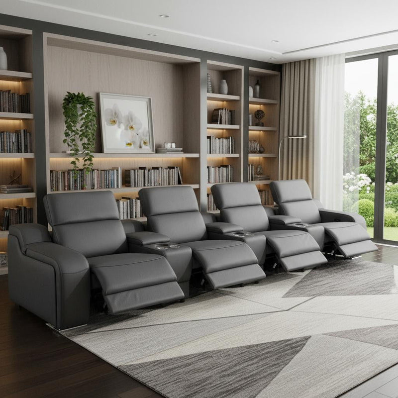 Reclining Sofa With USB - Dark Gray