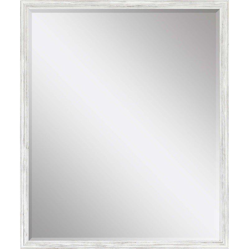 31" Wood Accent Mirror - White
