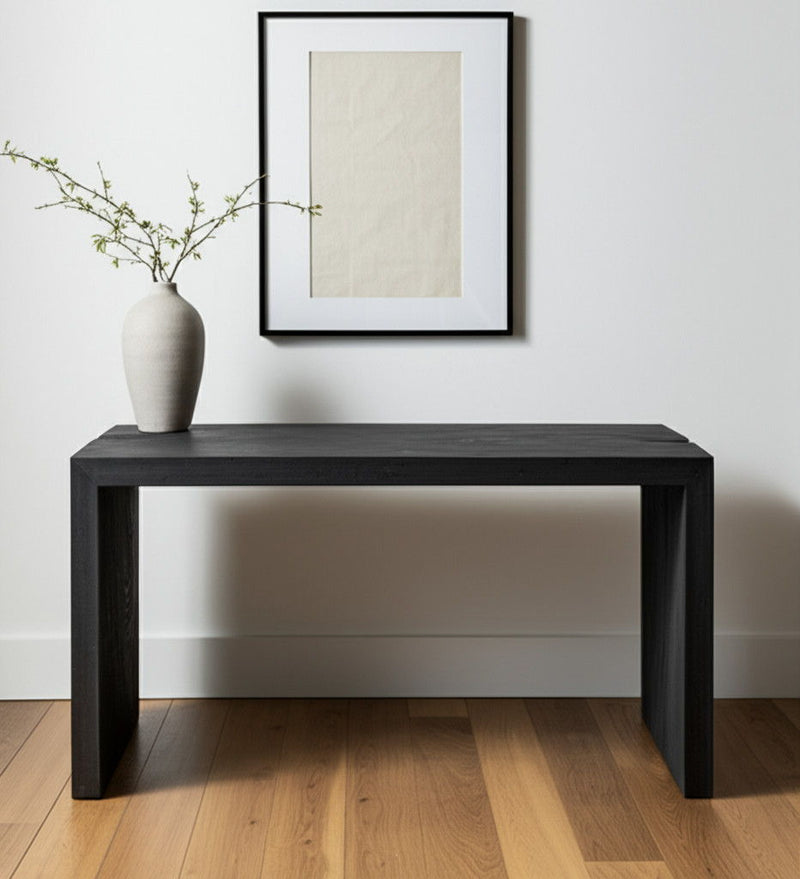 56" Reclaimed Wood Sled Writing Desk - Graphite