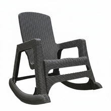 Load image into Gallery viewer, Heavy Duty Plastic Swivel Rocking Chair - Espresso
