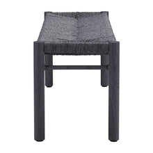 Load image into Gallery viewer, 48" Black Metal and Wicker Bench
