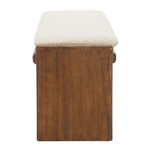 Load image into Gallery viewer, 48" Beige and Brown Fabric and Solid Wood Upholstered Dining Bench
