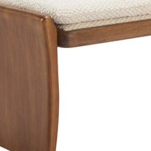 Load image into Gallery viewer, 48" Beige and Brown Fabric and Solid Wood Upholstered Dining Bench
