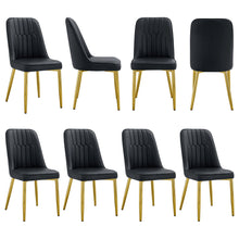 Load image into Gallery viewer, Modern Dining Chairs With Metal Legs And Simple Line Design On Backrest
