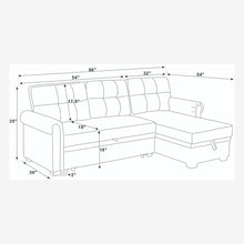 Load image into Gallery viewer, Blend Upholstered Sleeper Sofa With Reversible Chaise And Tufted Back - Dark Blue
