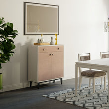 Load image into Gallery viewer, Contemporary Bar Cabinet With Large Storage - White / Pecan
